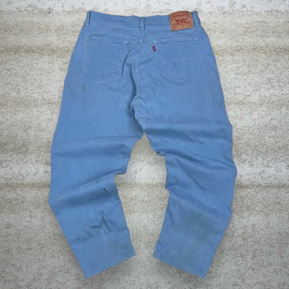 Vintage 90s Levis Jeans 550 36x30 Relaxed Fit Light Blue Wash Denim Taper